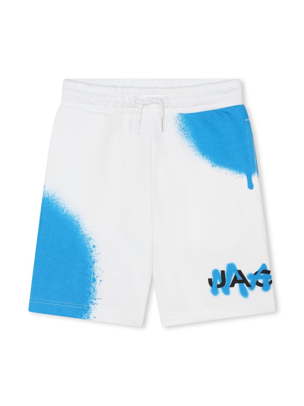 Spray paint-print track shorts - White