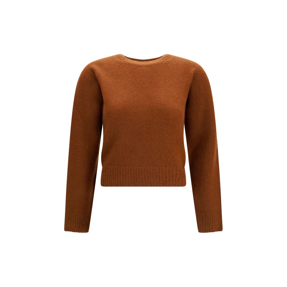 Cashmere and Silk Blend Sweater — Brown