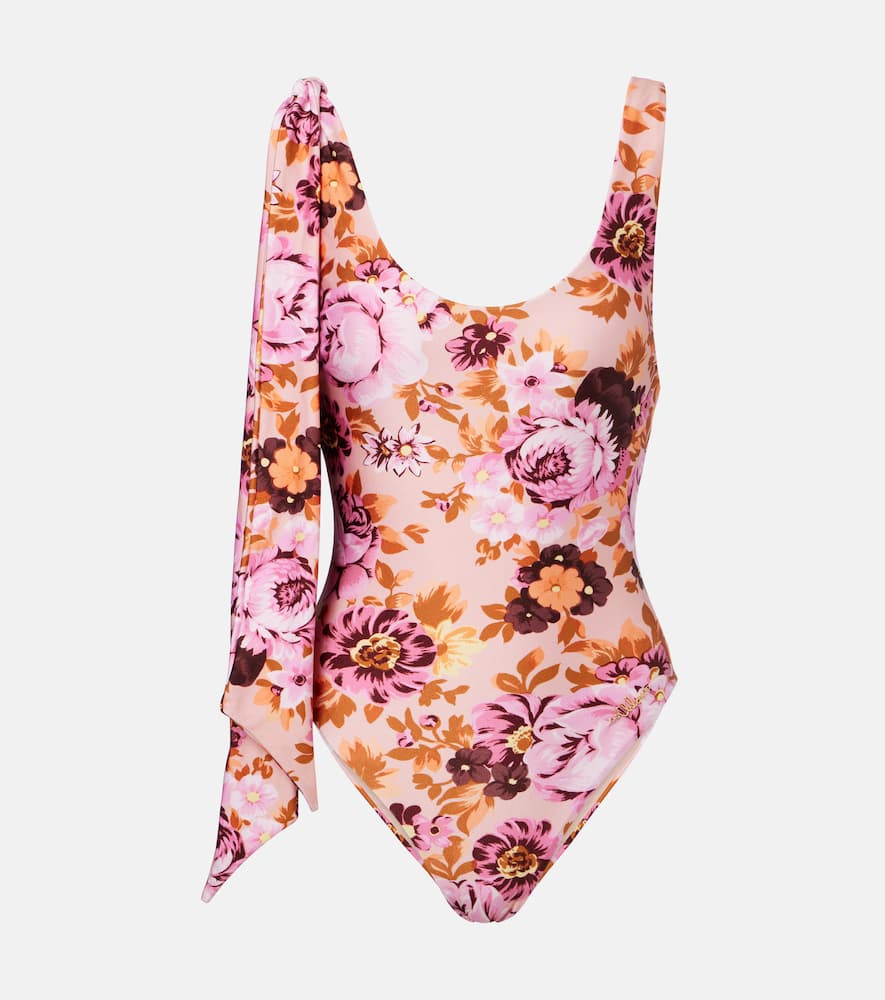 Chloé Floral knot-detail swimsuit
