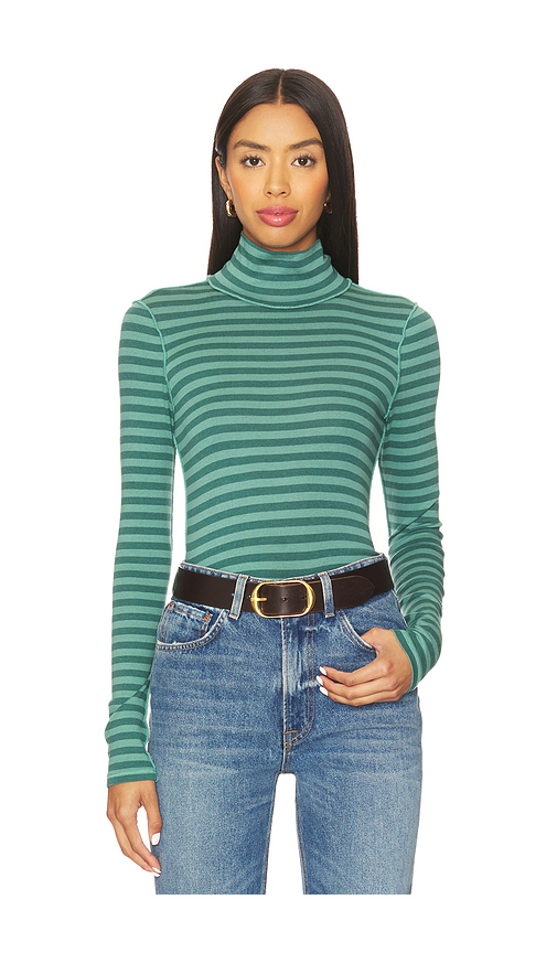 Free People x We The Free Good Good Turtle Stripe Top In Rainforest Combo in Green. - XS also in