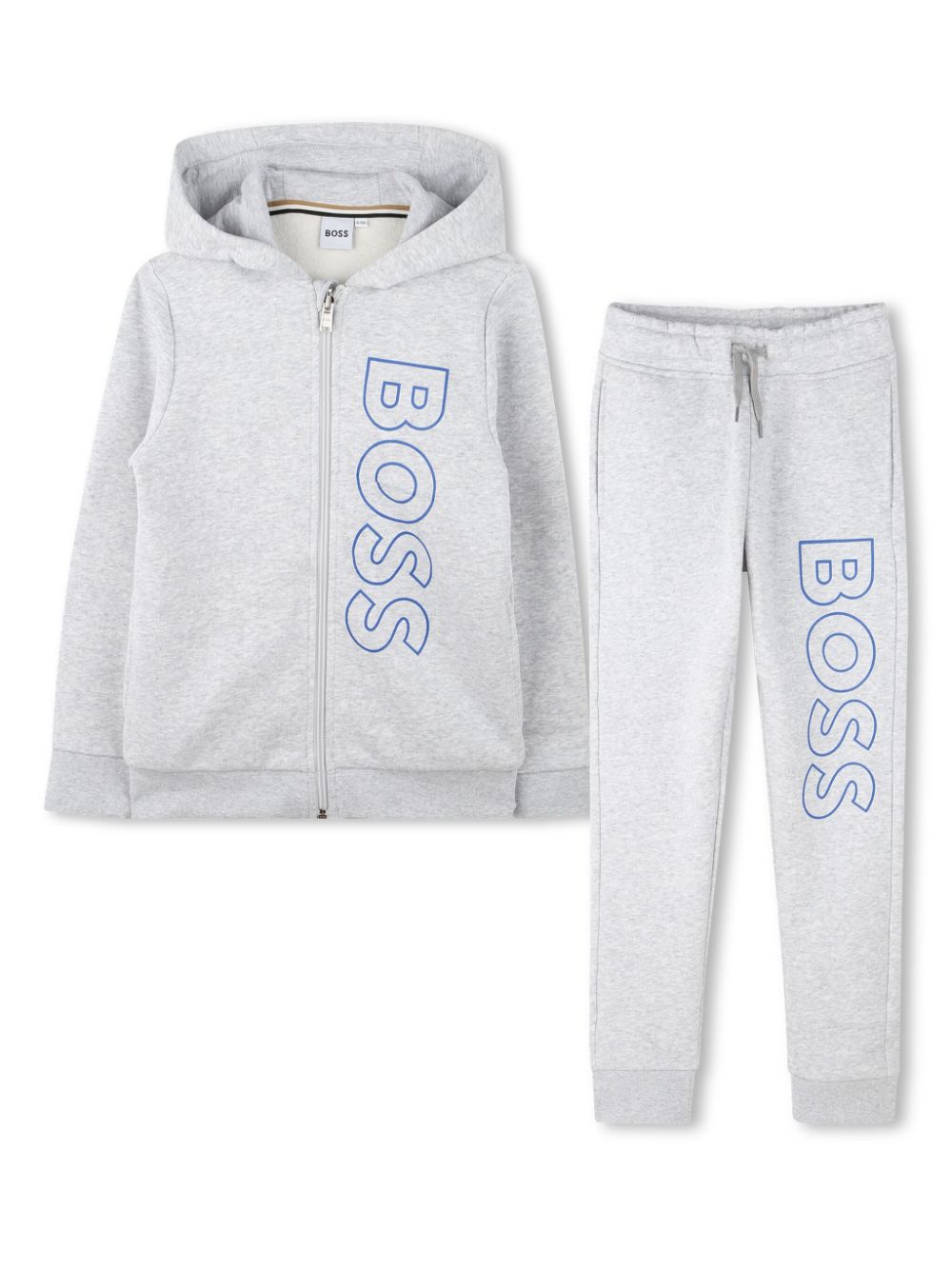 Printed zipped tracksuit set - Grey