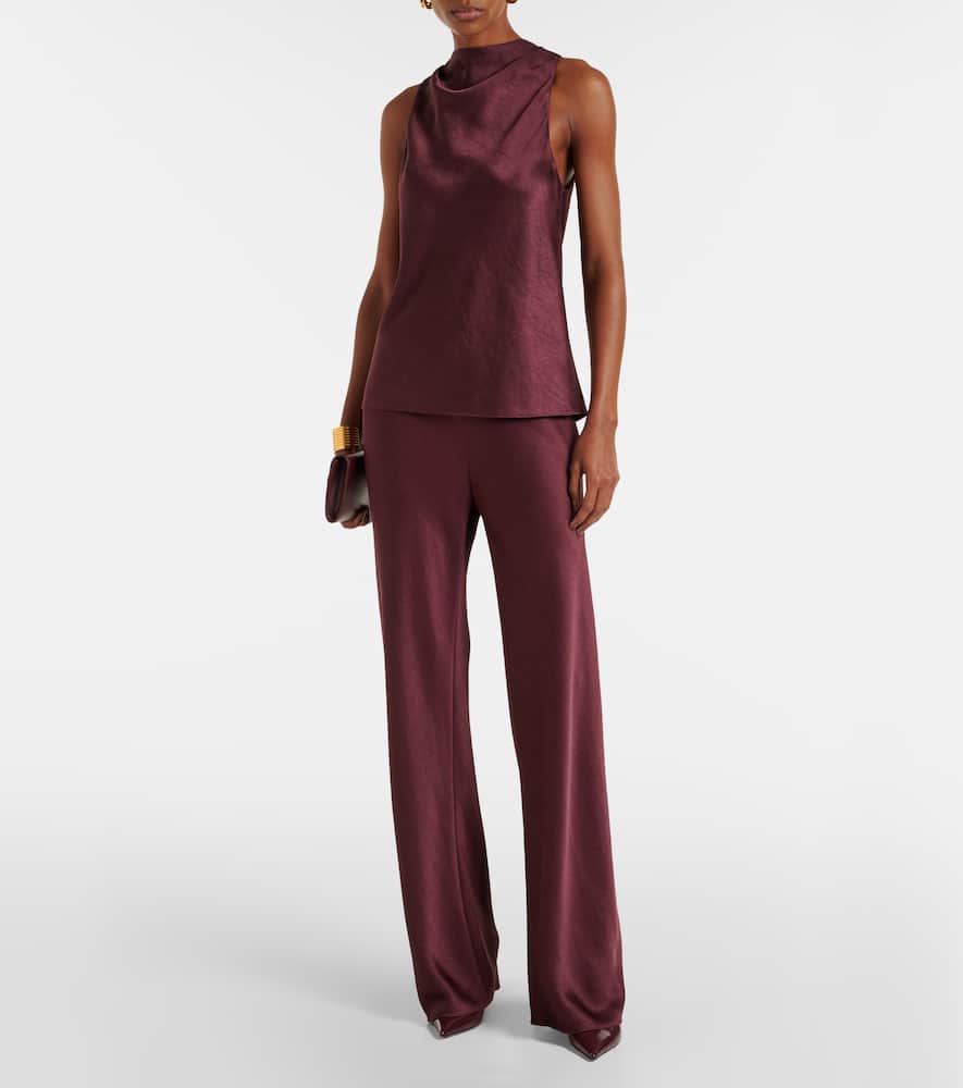 Draped satin top