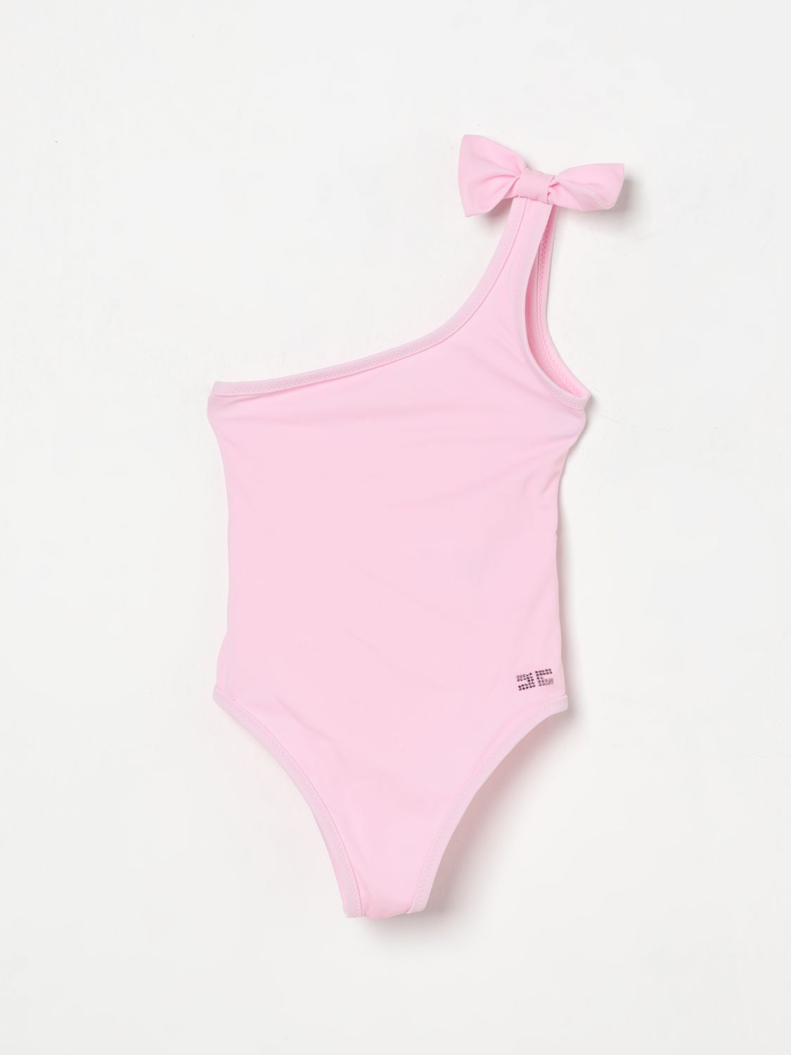 Crystal-embellished logo swimsuit - Black