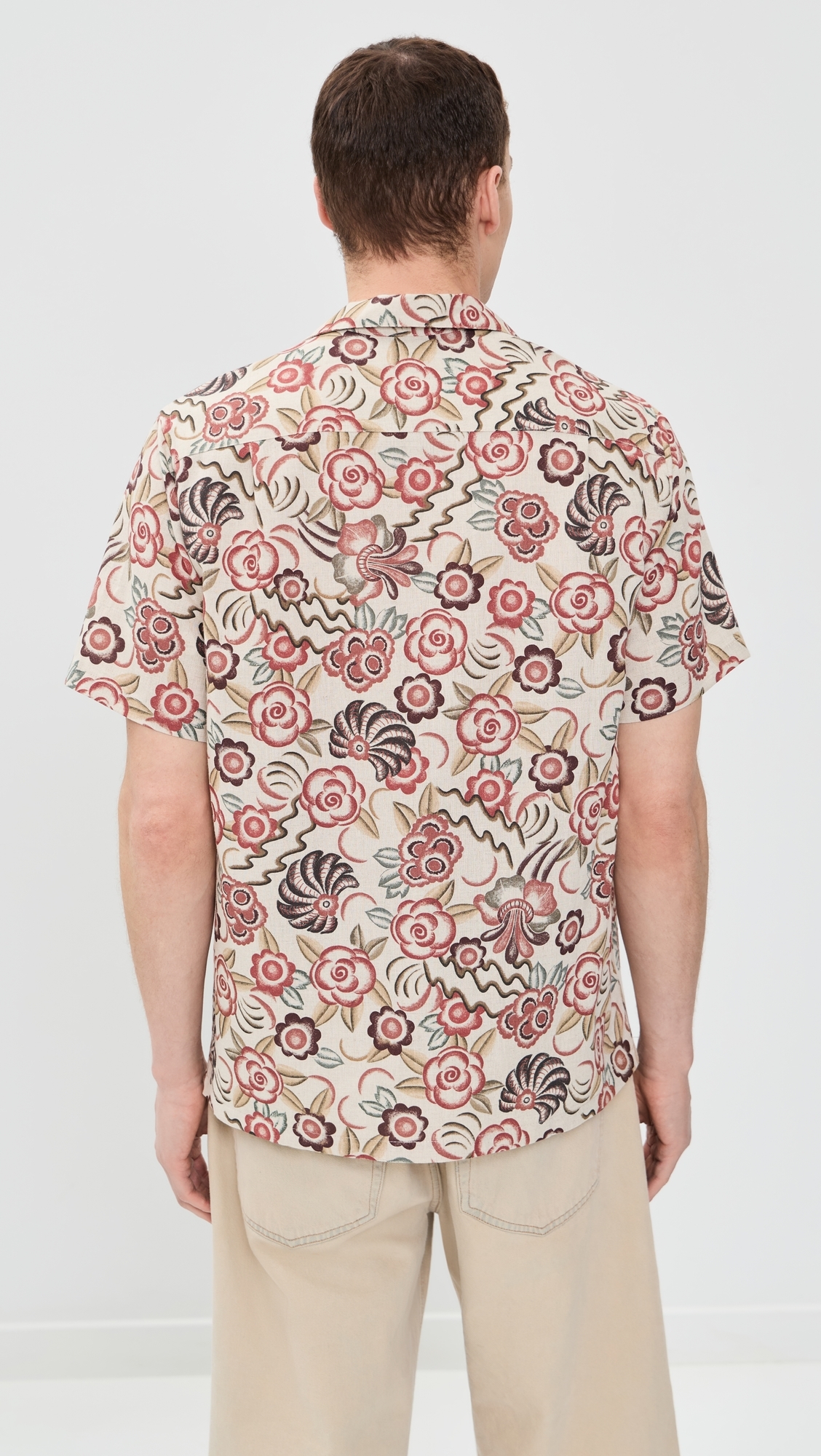 Flowers Painting Camp Shirt Red/Brown/Raw/Green/Yellow