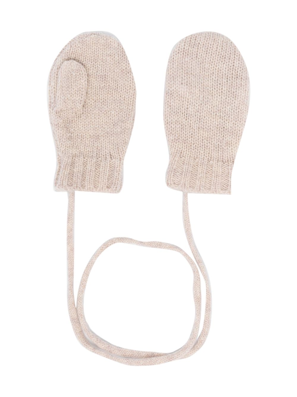 Knitted wool mittens - Neutrals