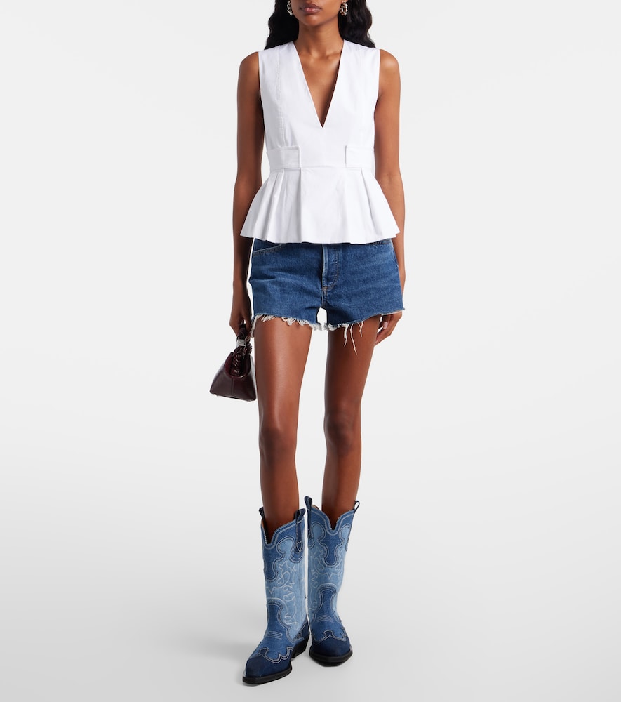 Denim cowboy boots