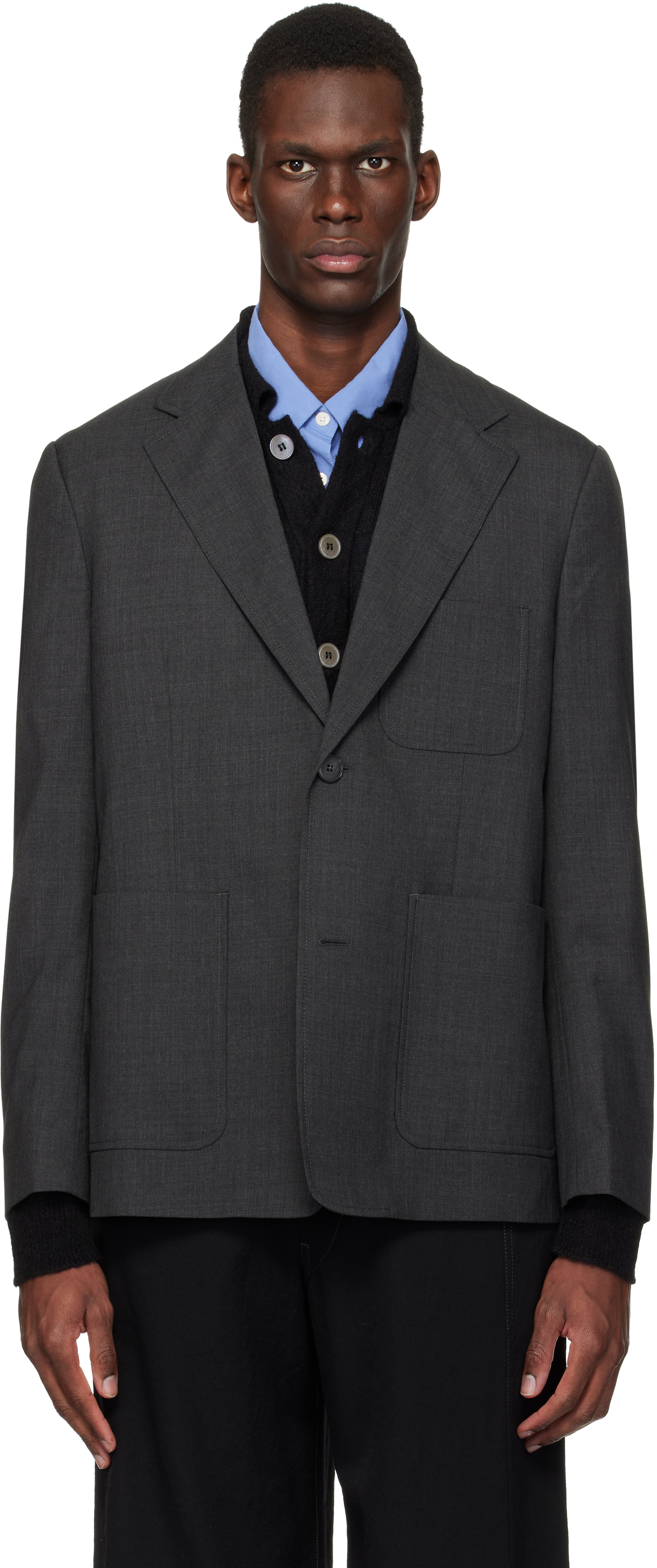 Gray Patch Pocket Blazer