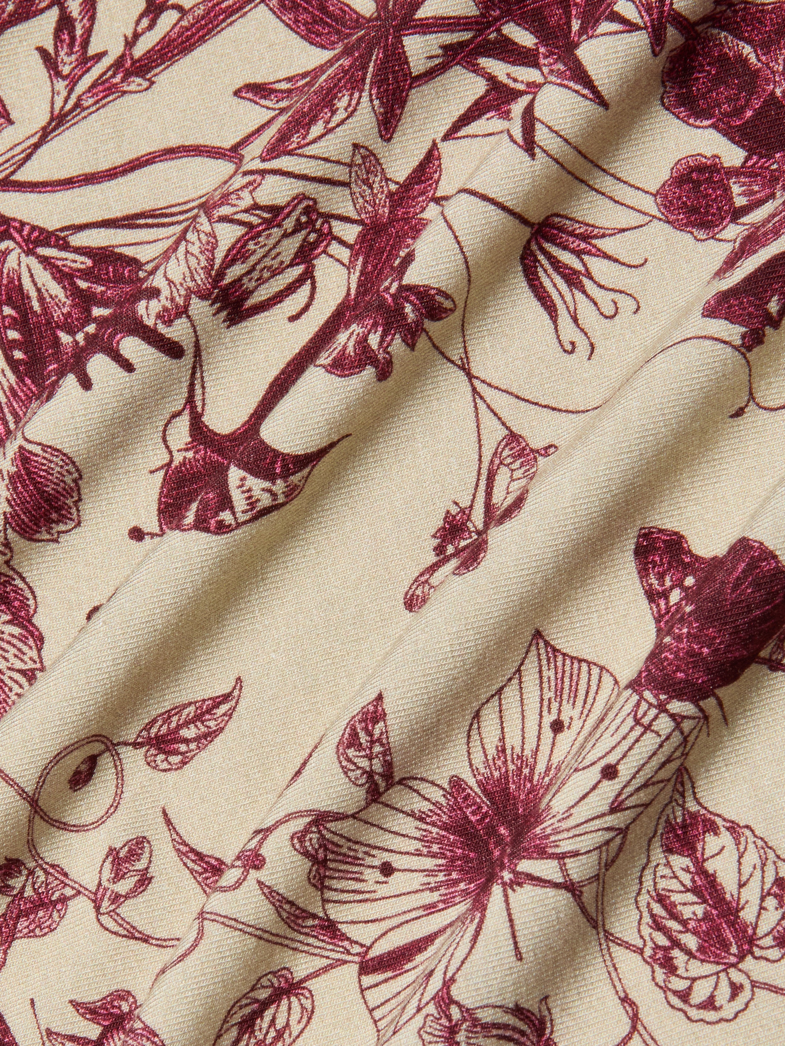Ressi Fitted T-Shirt In Tan/truffle Butterfly Toile