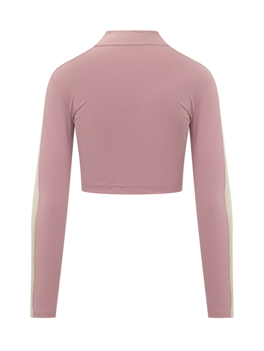 Pink Solid Mock Collar Jacket