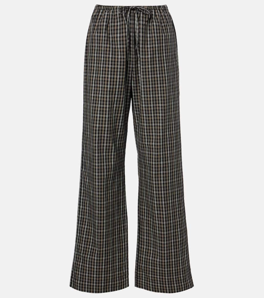 Róhe Checked cotton wide-leg pants
