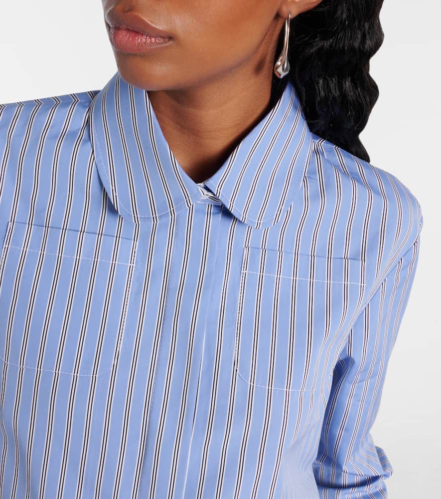 Bengal stripe cropped poplin shirt