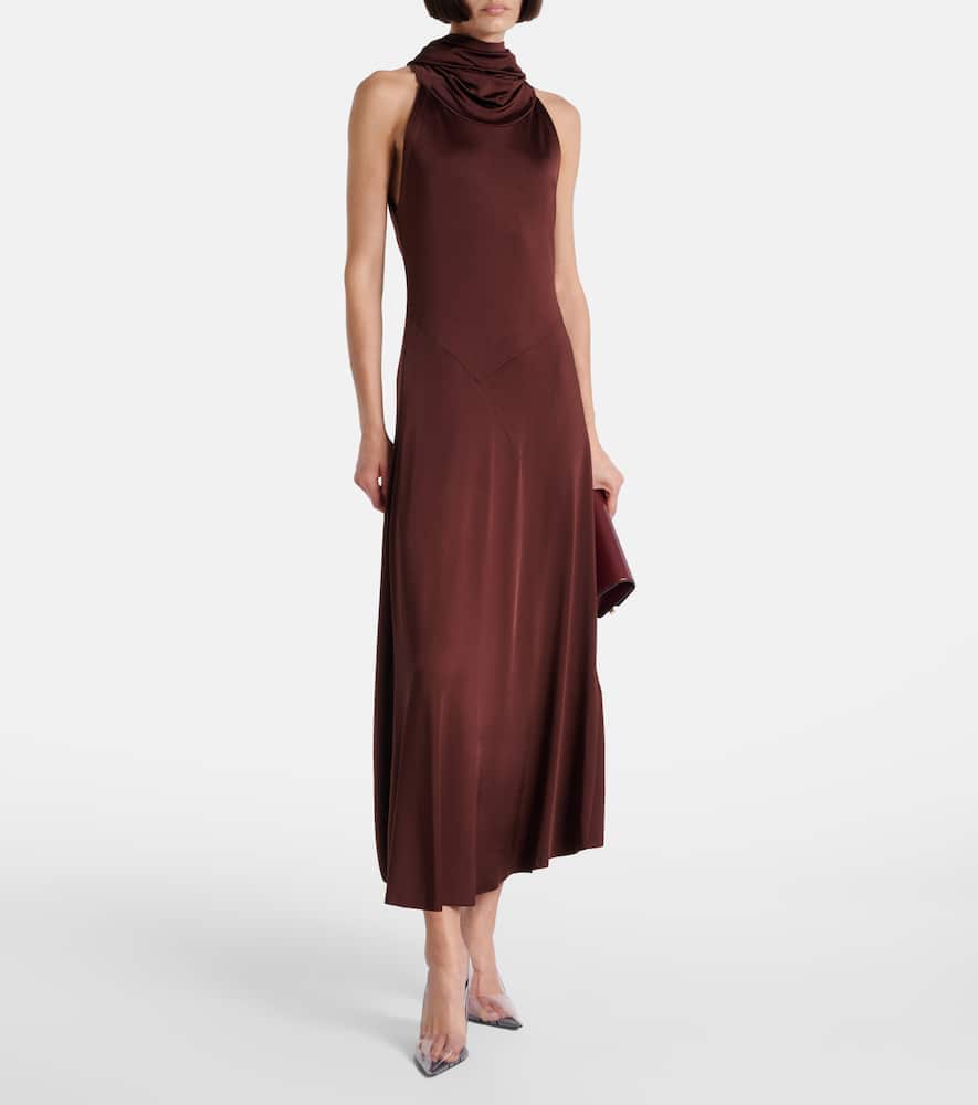 Hooded jersey midi dress