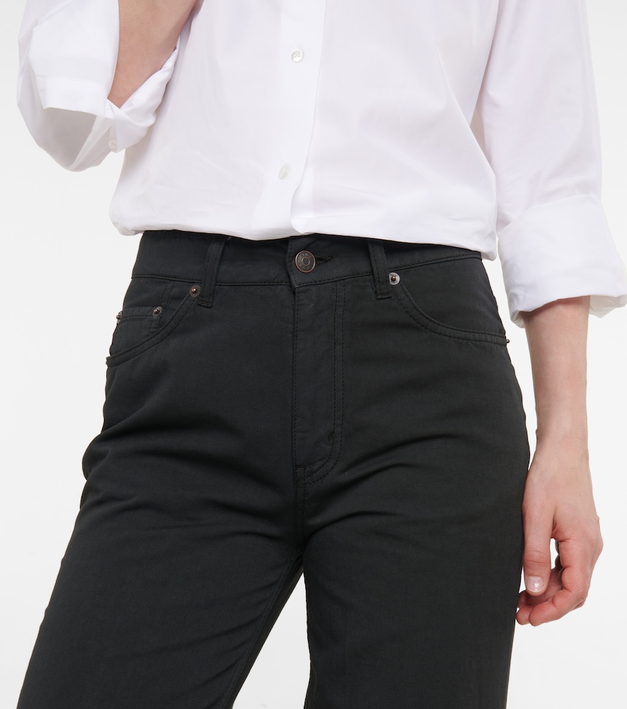 The Row Carlon mid-rise cotton and linen pants