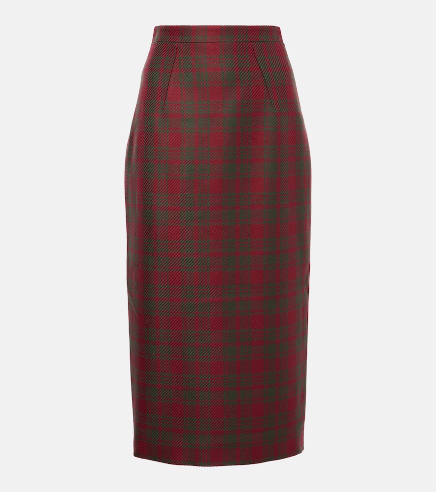 Lorelei plaid wool-blend pencil skirt
