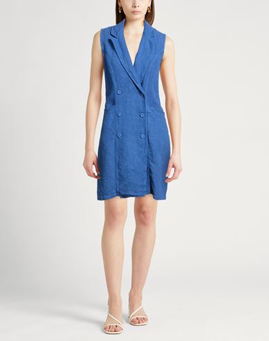 Woman Mini dress Blue Size 6 Linen