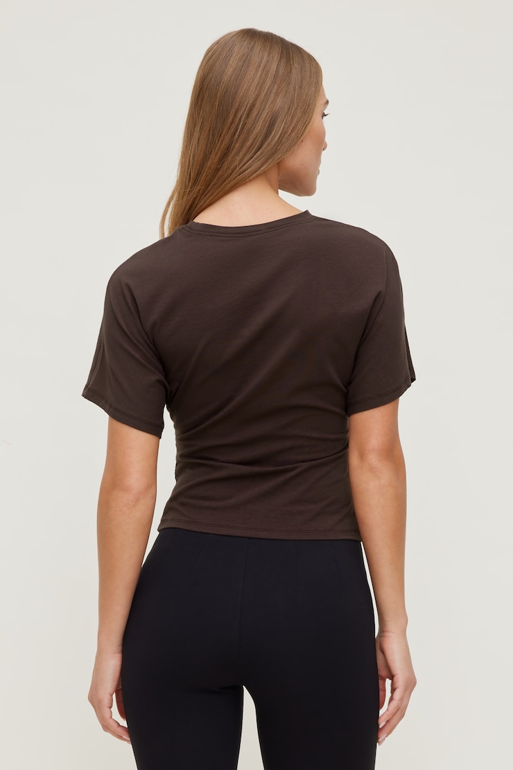 Andrea Jersey T Shirt - Brown - Women Clothing