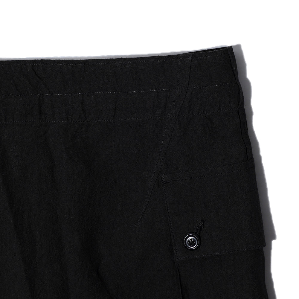 Linen Army Wide Trousers Black