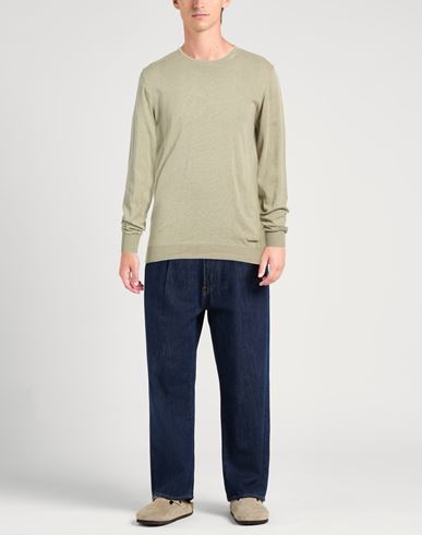Man Sweater Sage green Size M Cotton