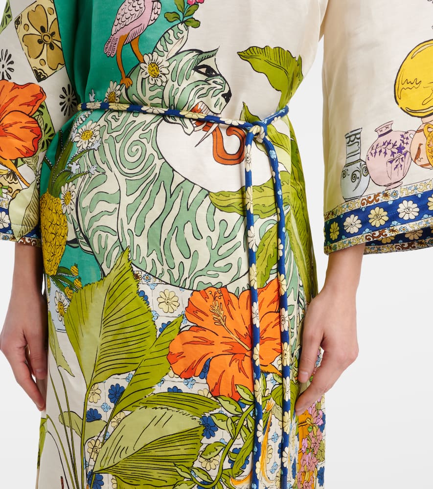 Alémais Printed hemp and silk maxi dress
