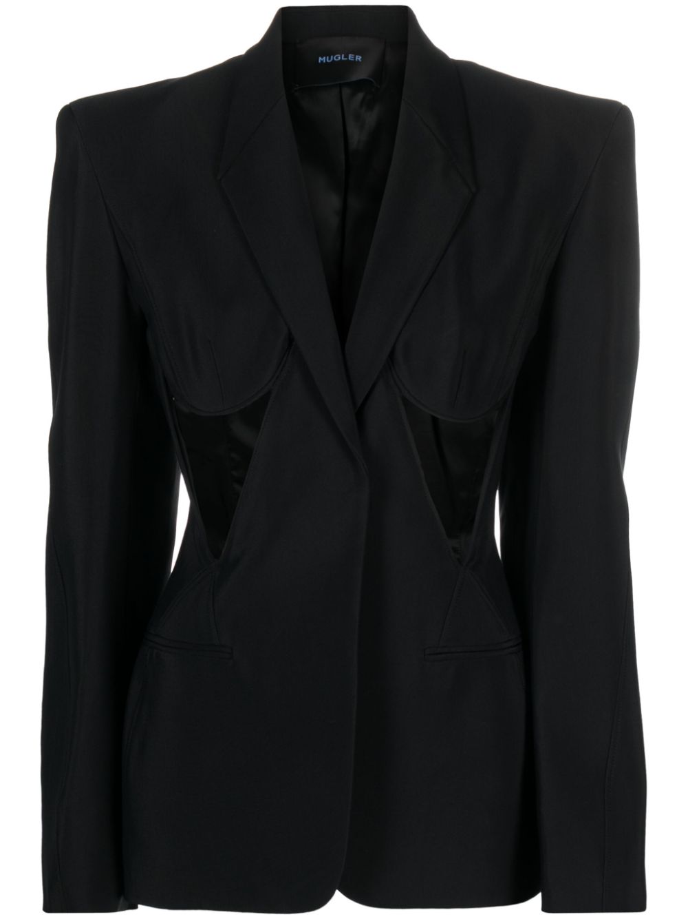 Cut-out structured blazer - Black