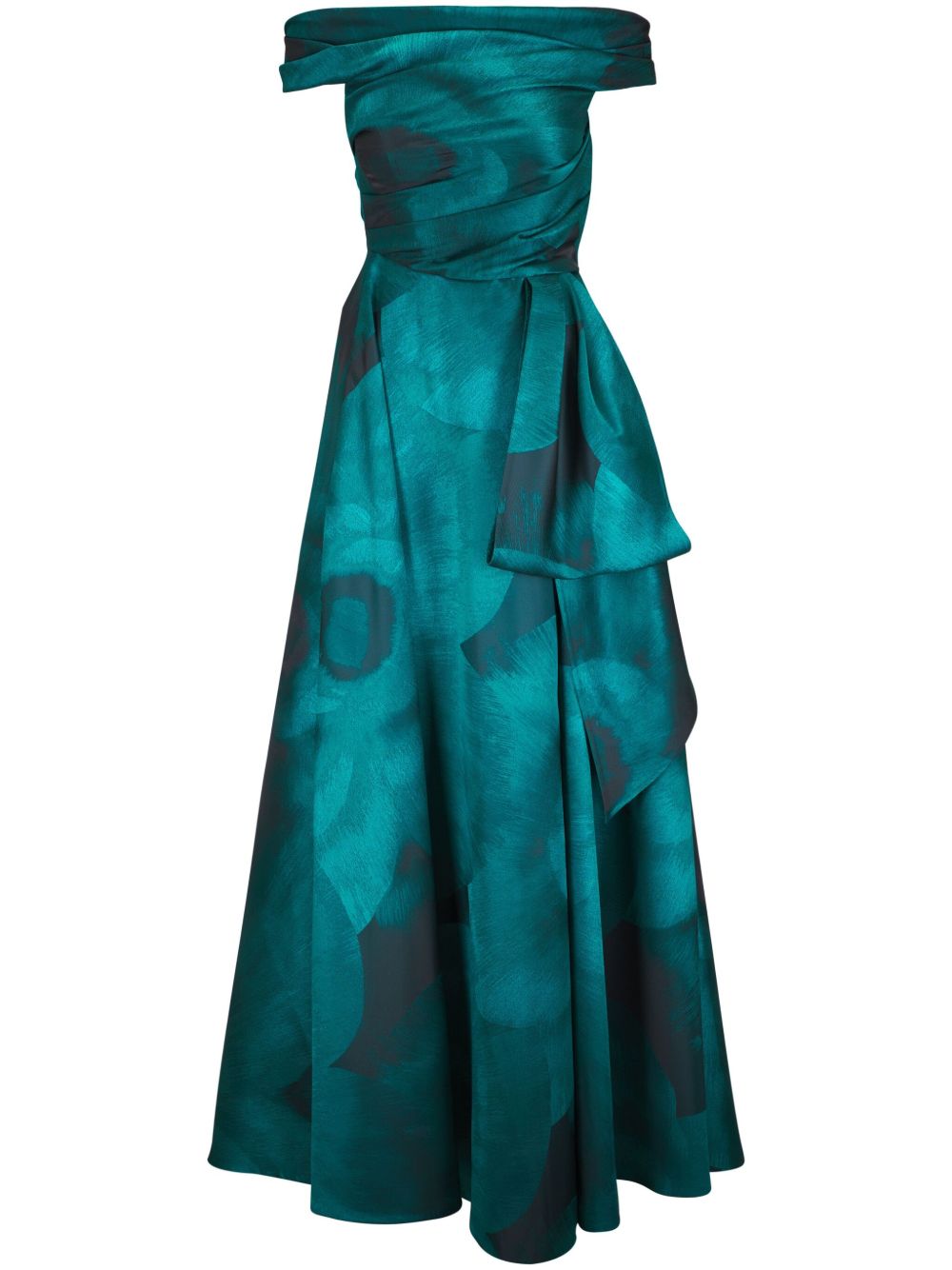 Lisianthus jacquard gown - Green