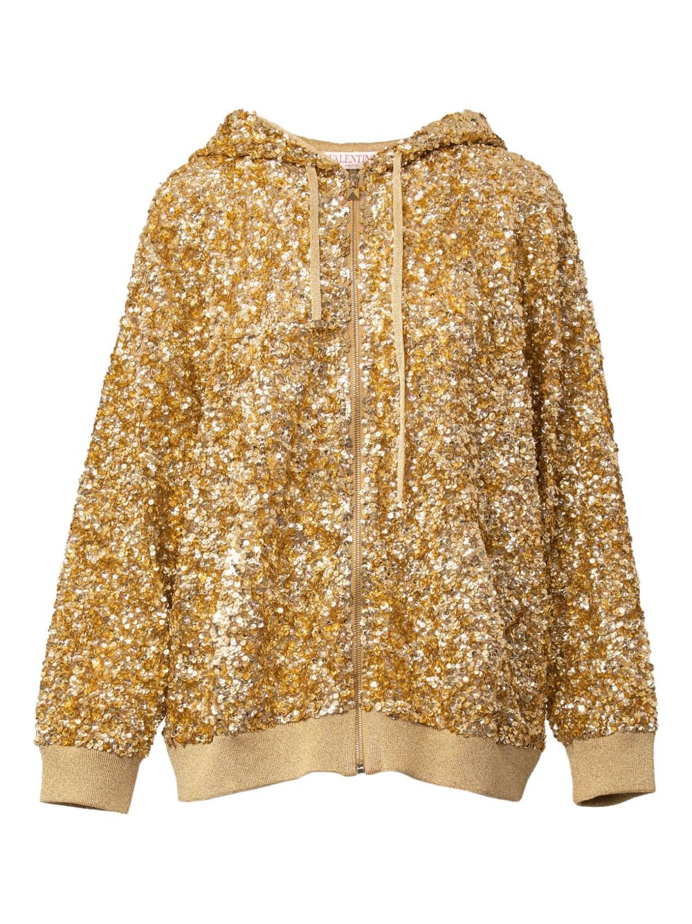Sequinned zip-up hoodie - Gold