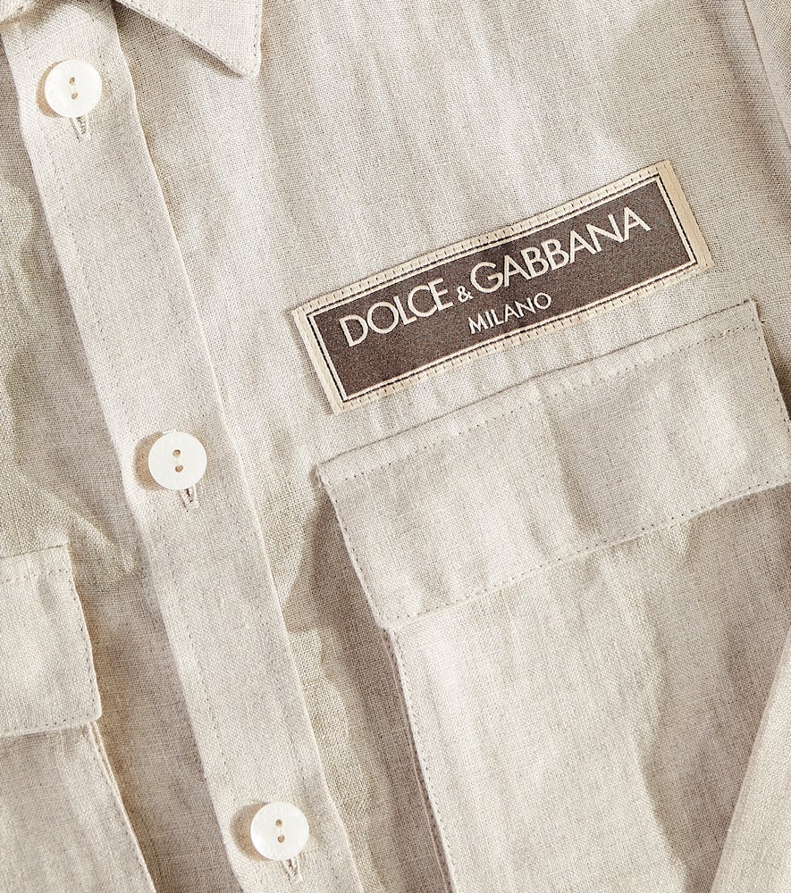 Logo linen shirt