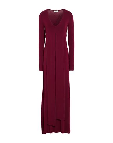 Woman Maxi dress Burgundy Size 10 Cotton, Elastane