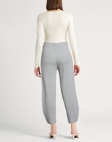 Woman Pants Grey Size 6 Virgin Wool, Silk, Viscose, Cashmere, Polyester