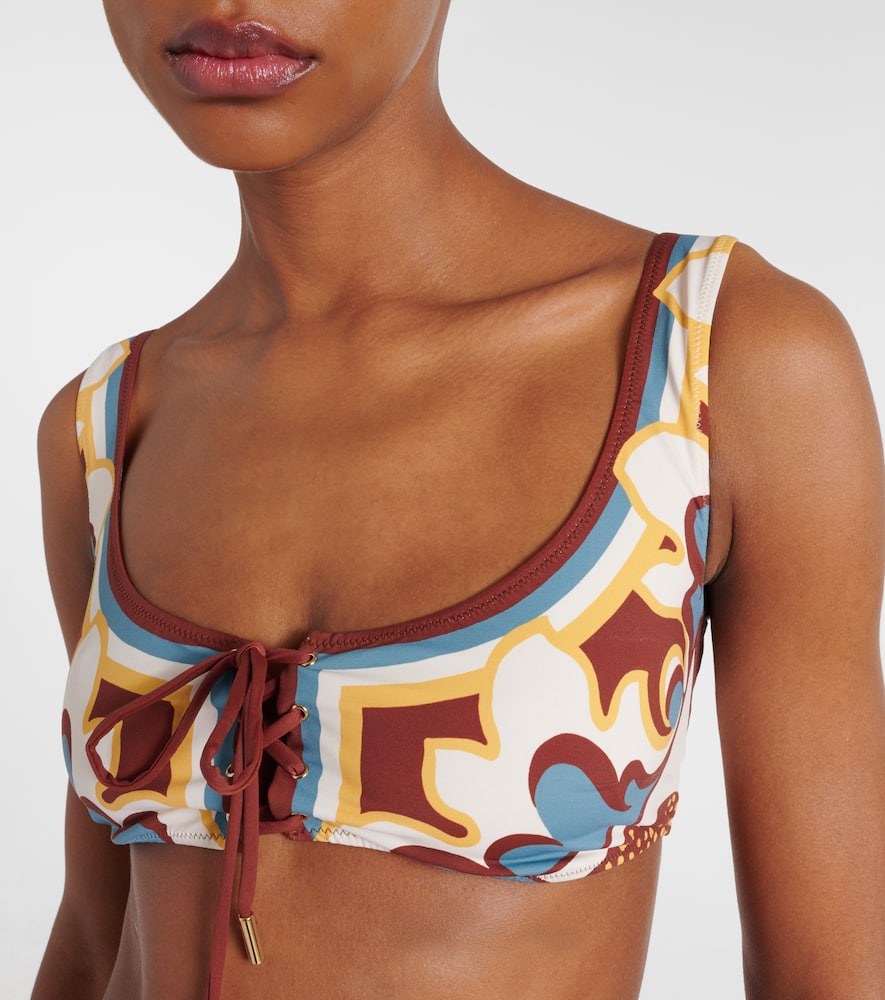 Sunset floral bikini top