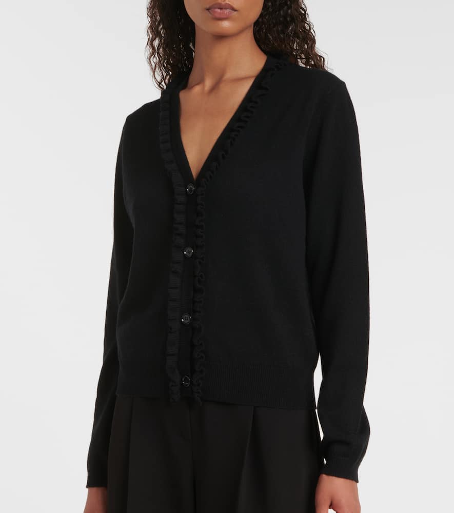 Ruffled wool and cashmere cardigan