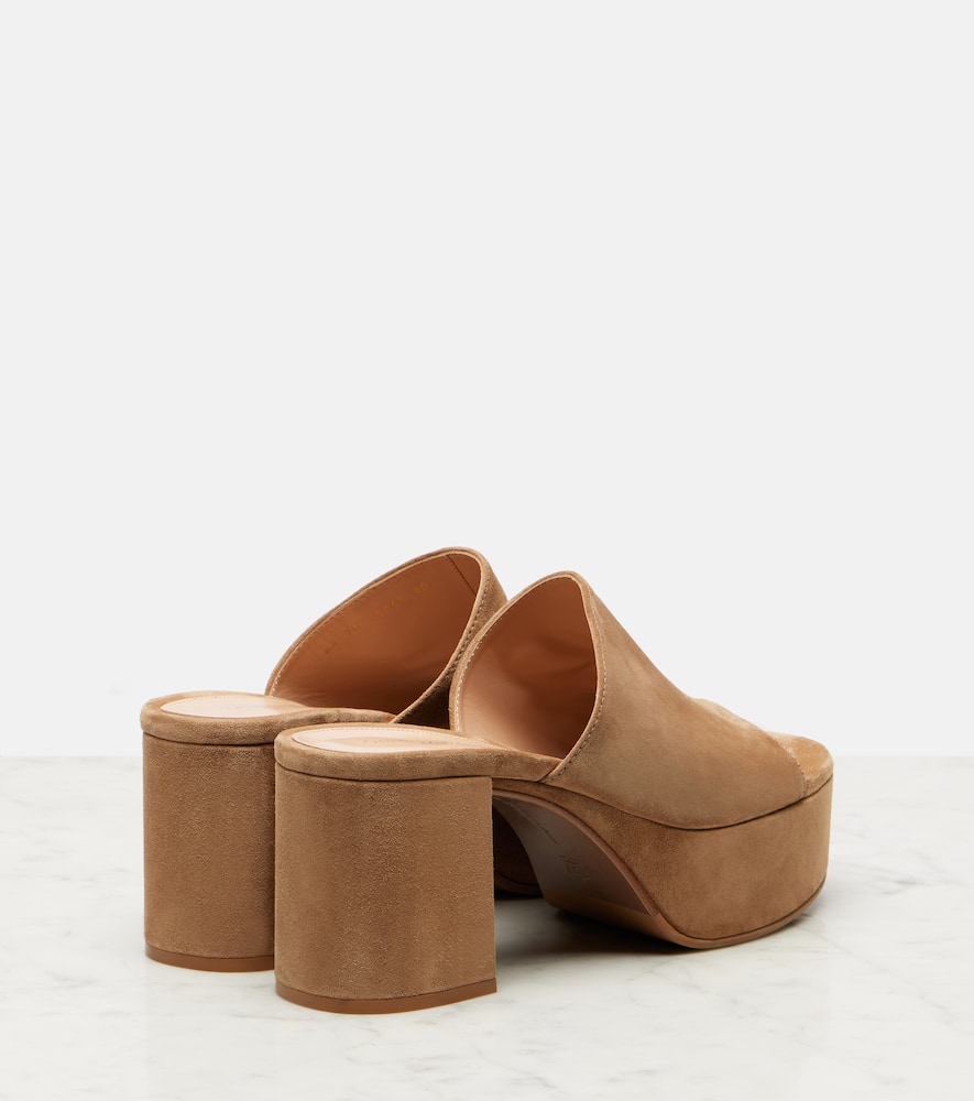 Gianvito Rossi Suede platform mules