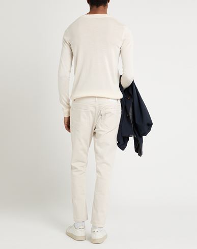 Man Jeans Beige Size 38 Cotton, Rubber
