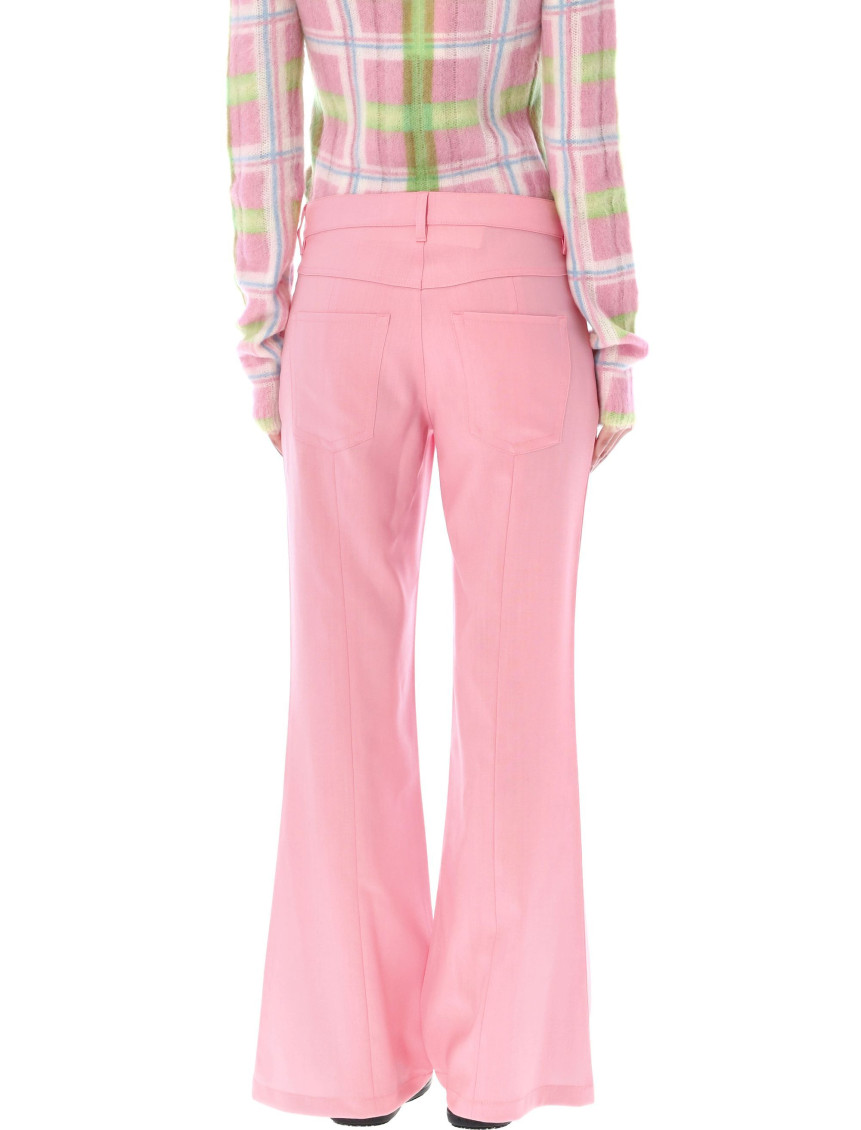 Logo Embroidery Wool Pants