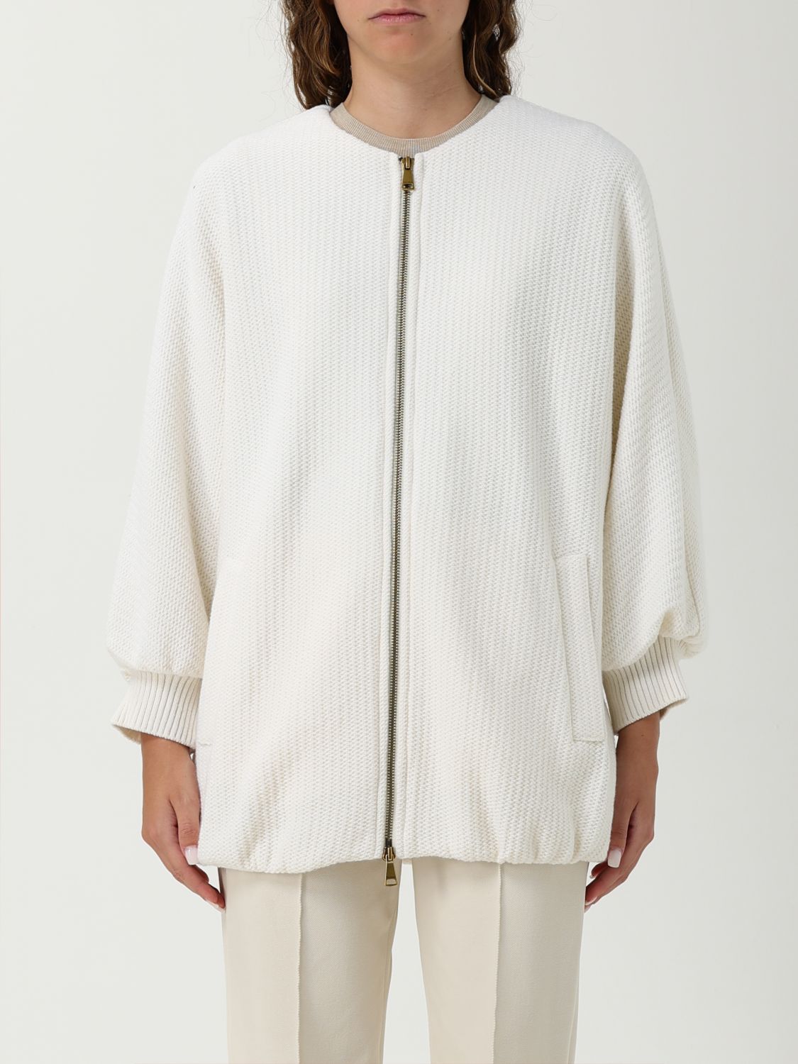 Fine-knit cardigan - White