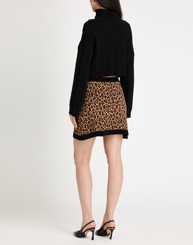 Woman Mini skirt Brown Size 10 Viscose, Cotton, Polyester