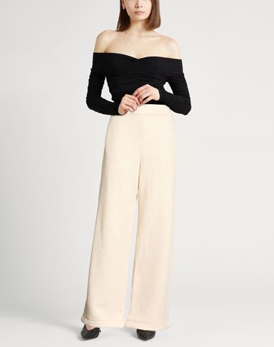 Woman Pants Beige Size M Cotton, Polyester