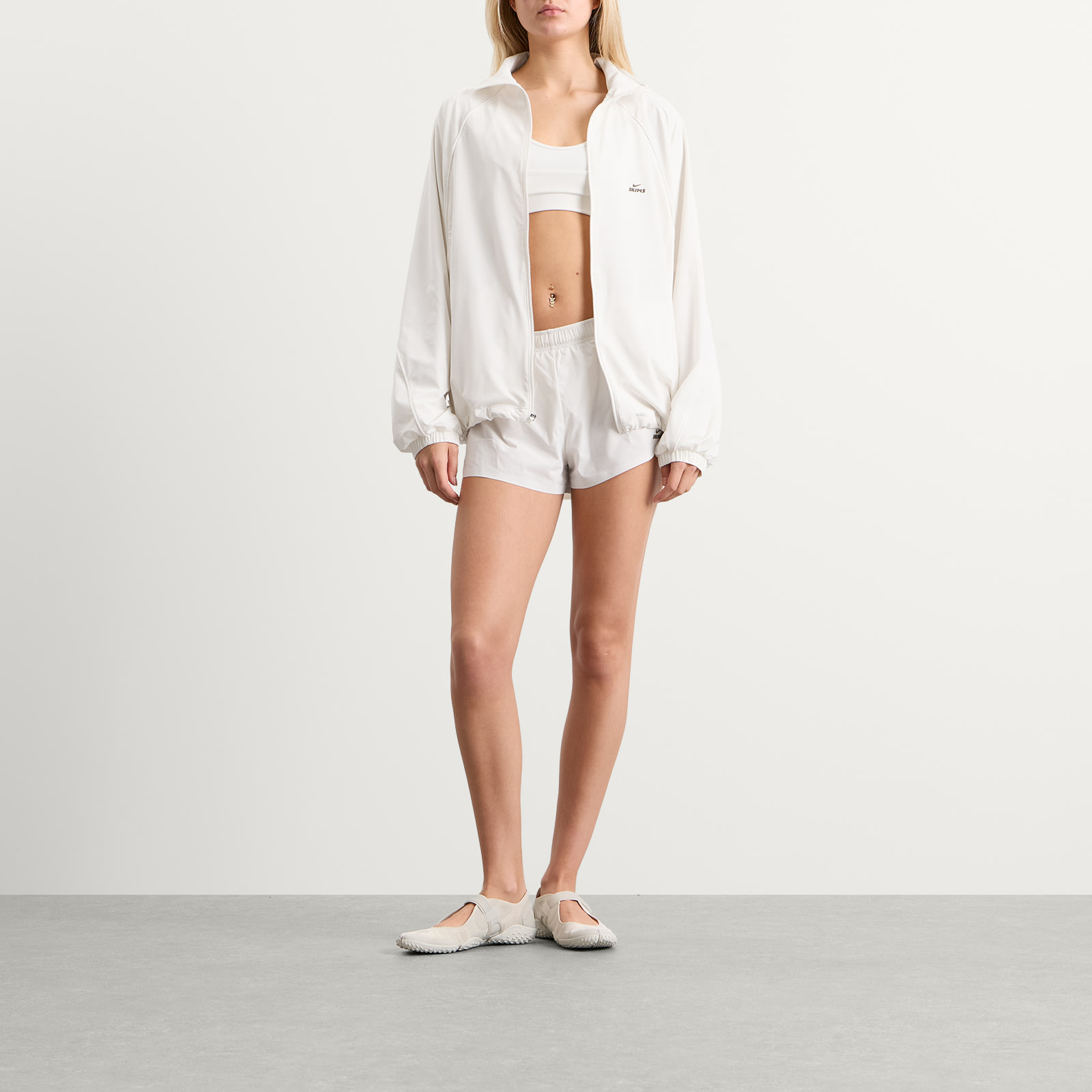 Women's x SKIMS Stretch Nylon Oversized Jacket Ivory