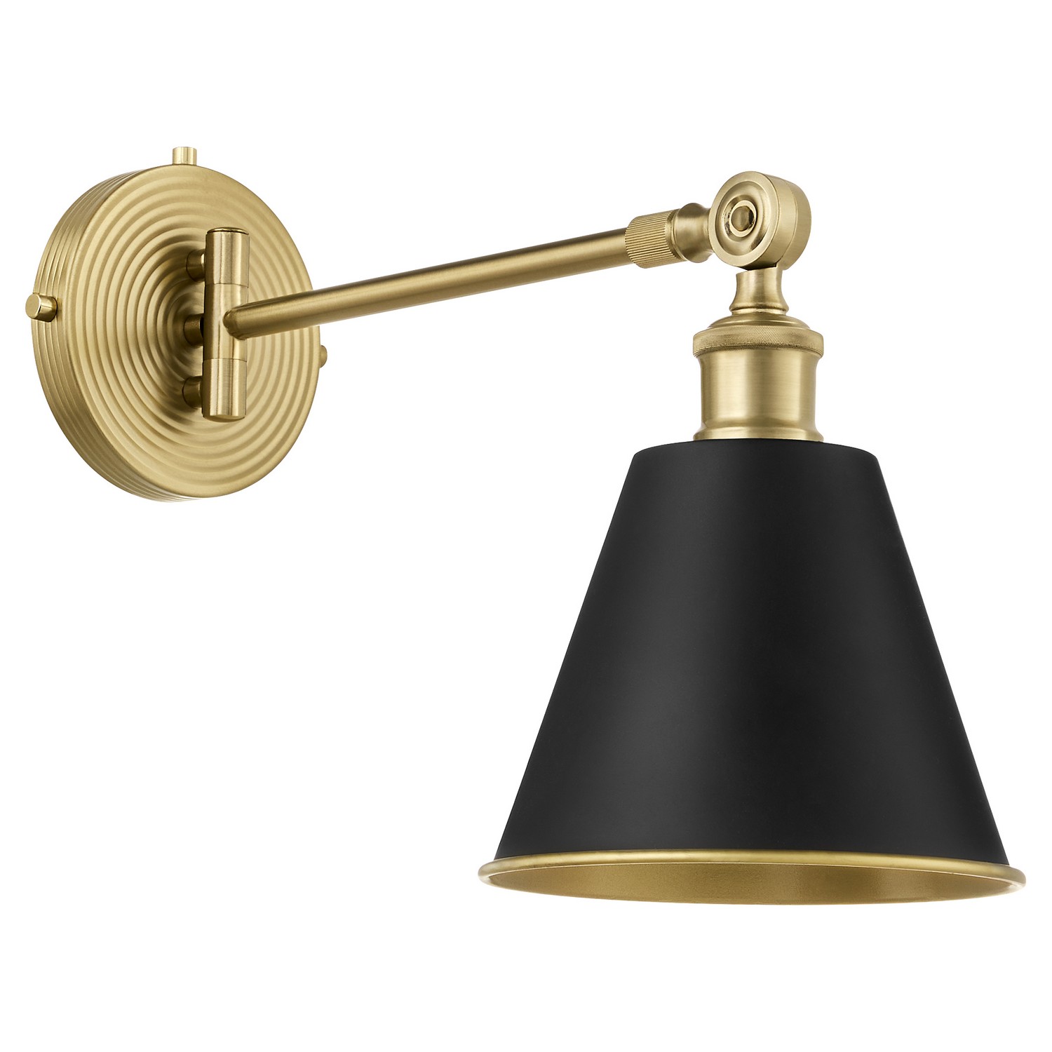 Matte Black Aged Brass Wall Mount from the Bailey Collection