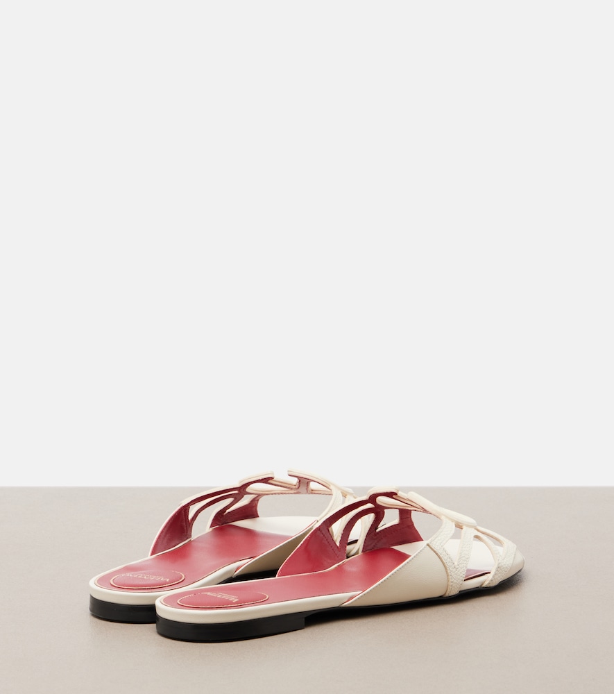 VLogo Wonderweb leather slides