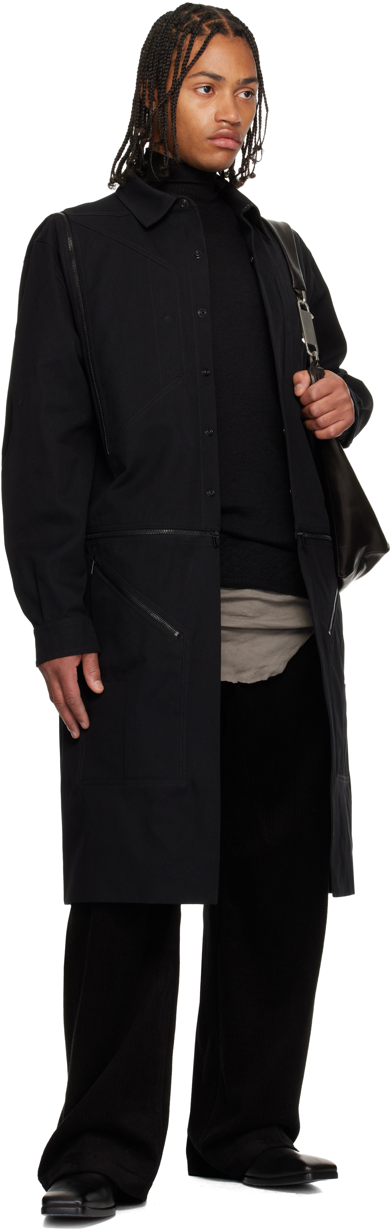 Black Concordians Bonotto Capsule Heizer Long Coat
