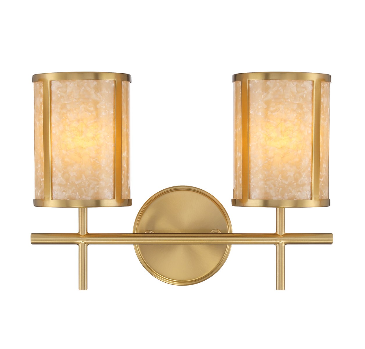 Warm Brass Two Light Bathroom Vanity from the Camden Collection
