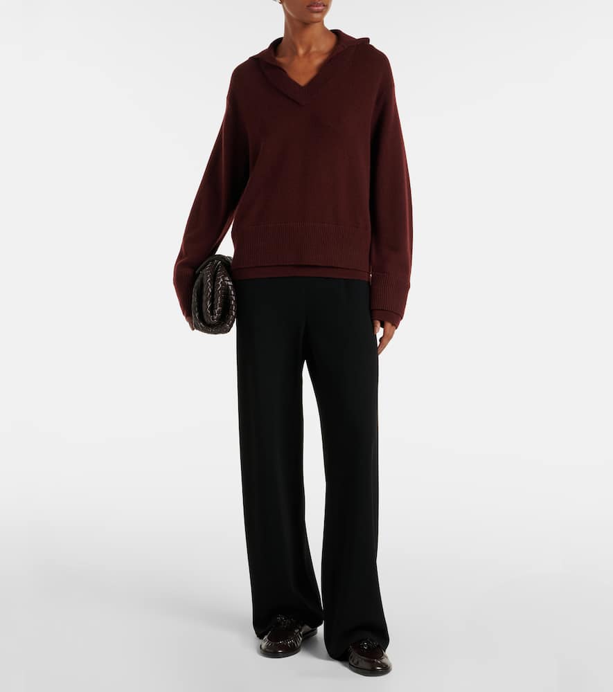 Layered wool and cashmere sweater