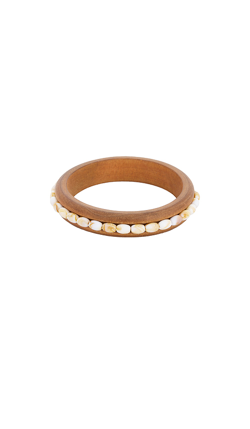 Petit moments Wooden Beaded Cuff in Brown