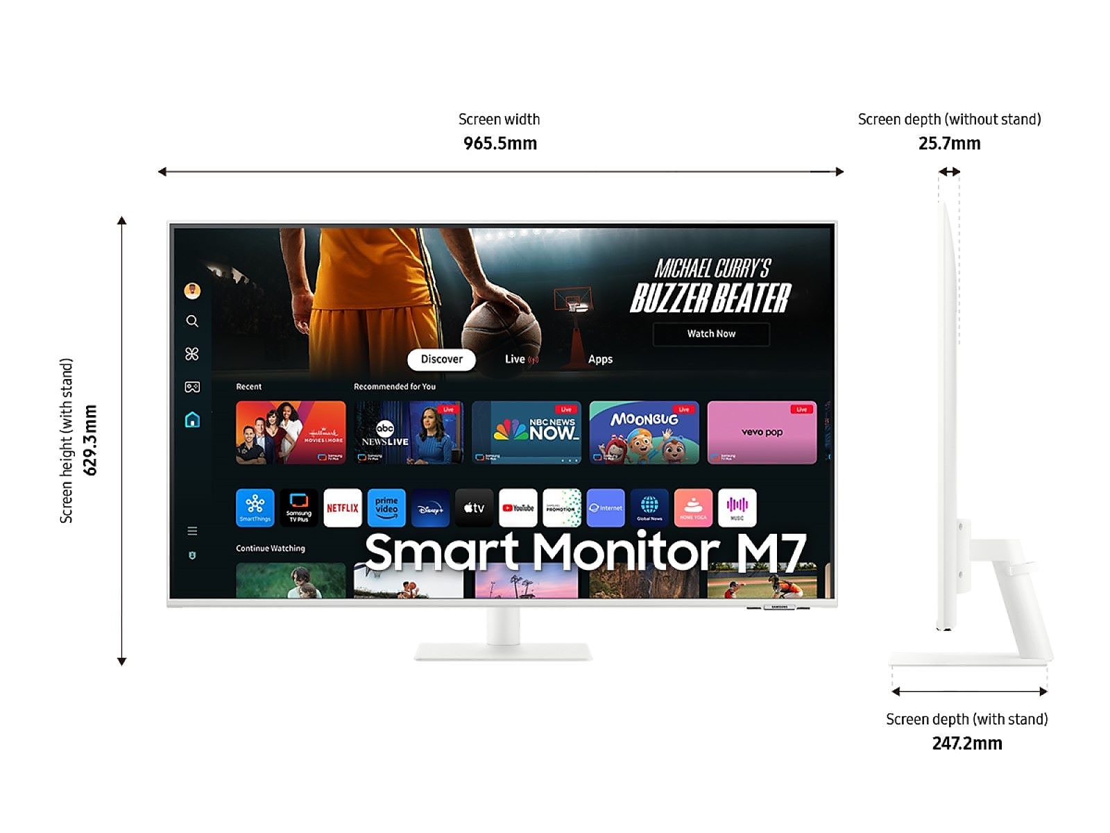32" Smart Monitor M7 (M70D) 4K UHD with Streaming TV, Speakers and USB-C(LS32DM703UNXZA)