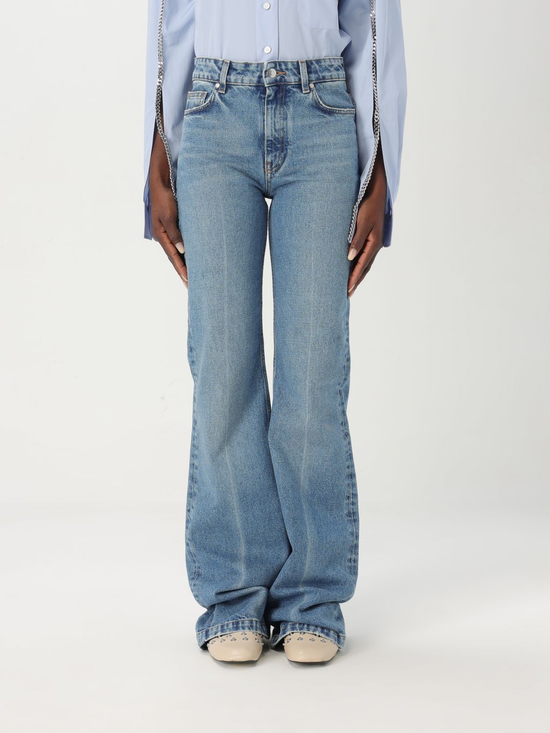Cotton straight-leg jeans - Blue