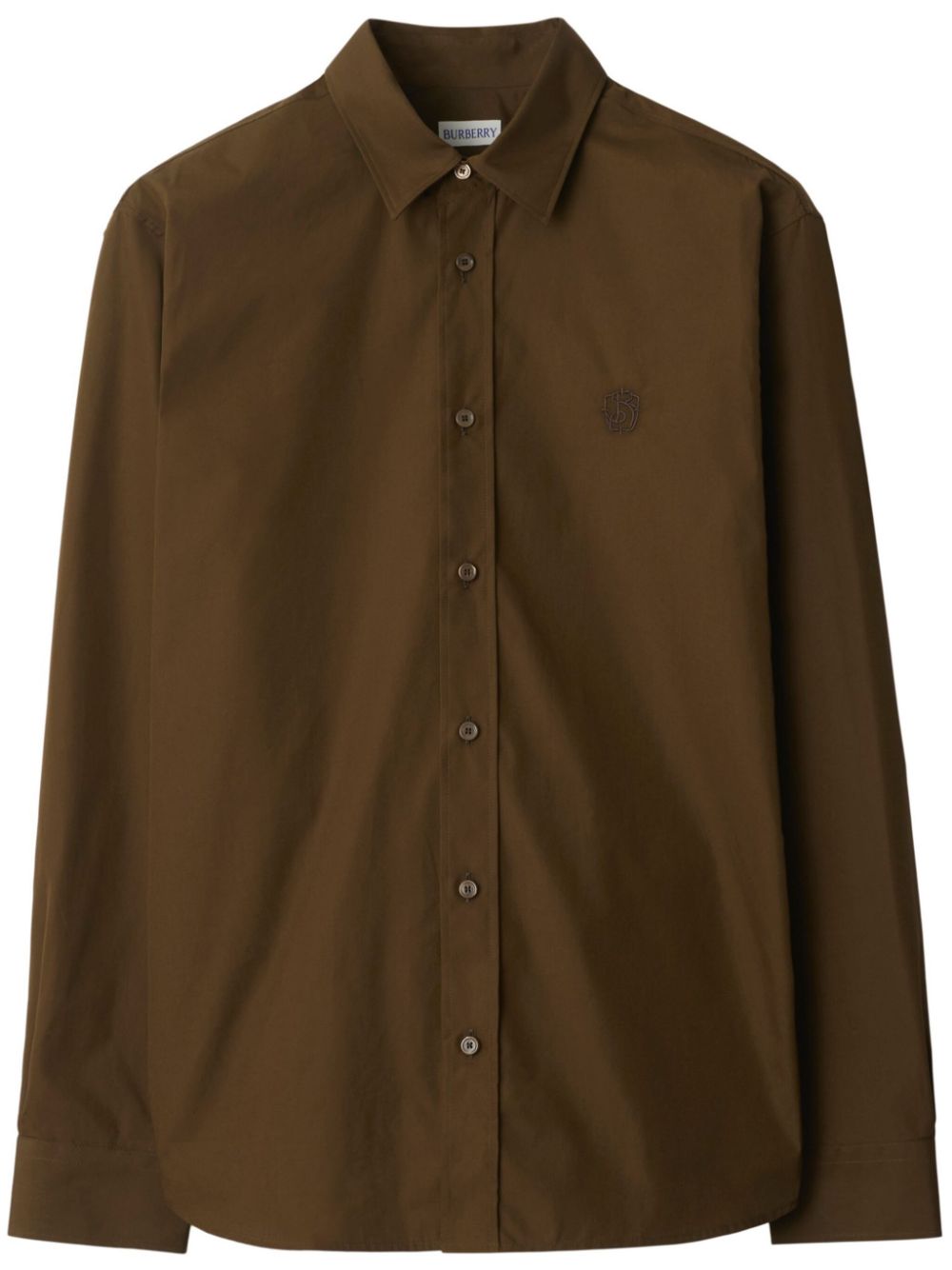 Logo-embroidered shirt - Brown