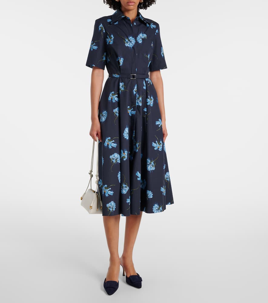 Floral cotton shirt dress