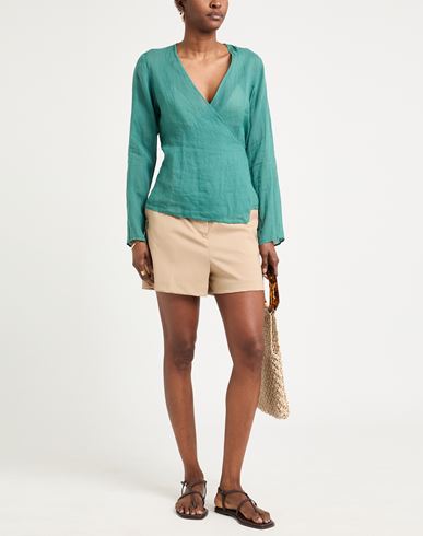 Woman Top Emerald green Size L Ramie