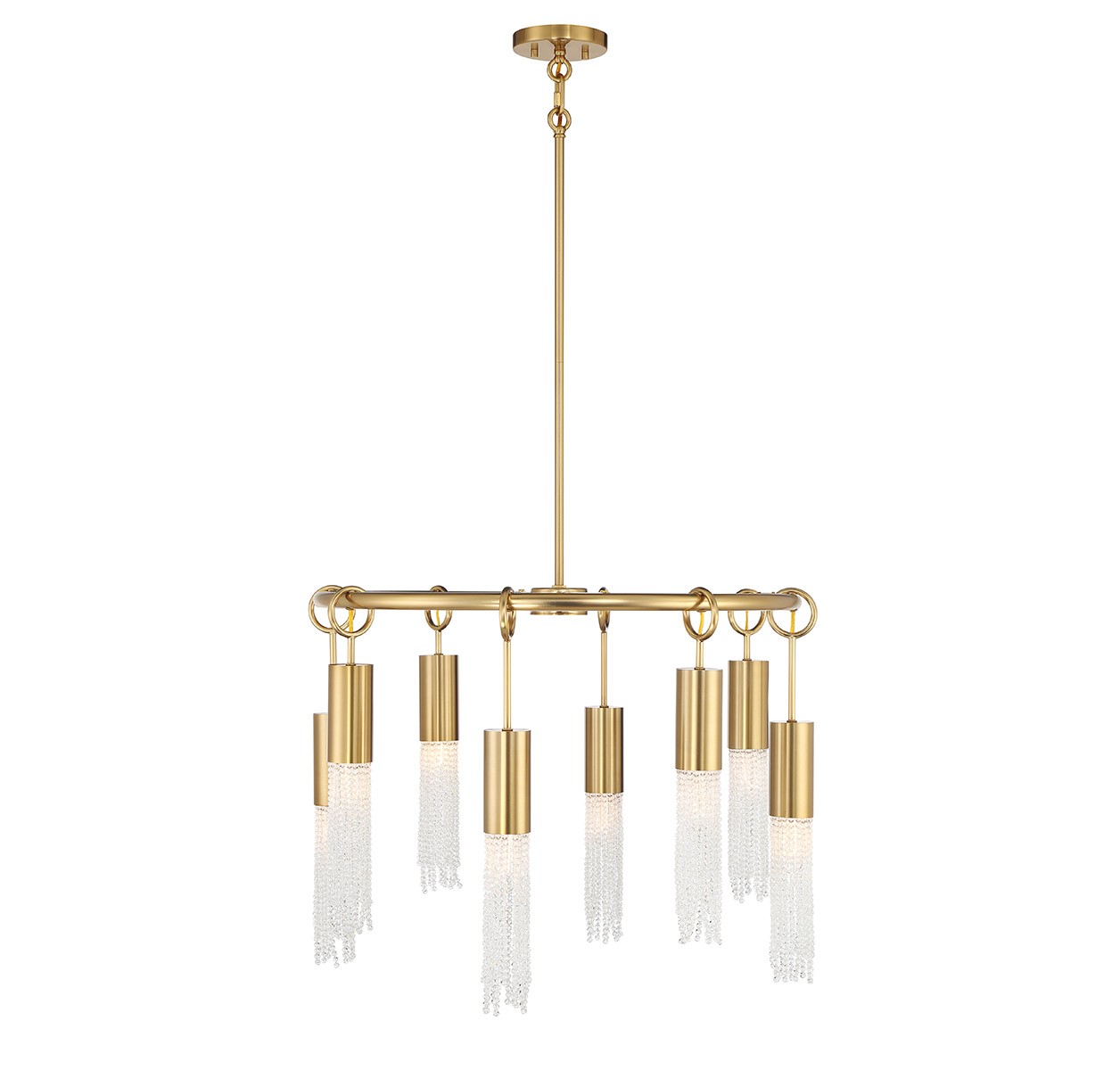 Warm Brass Eight Light Chandelier from the Chelsea Collection